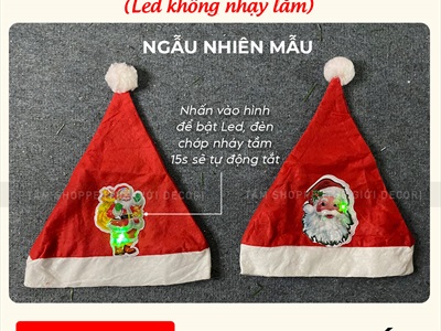 Nón Noel vải người lớn [Nhiều kiểu - ĐK 27cm] NON-X-03